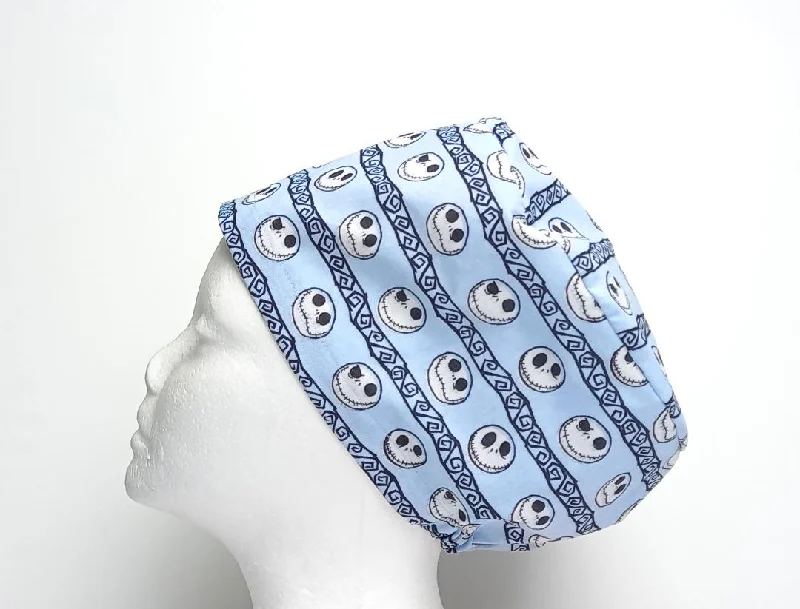 NEW - Jack Skeleton Skulls Stripe Women's Basic Scrub Caps